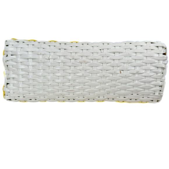 Urban Expression Mallorca Tote Yellow White Basket Weave Canvas Lined - Picture 7 of 14